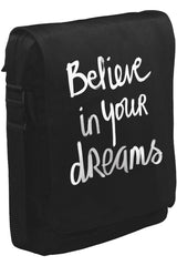 Dream Believing  Unisex Siyah Postacı Çanta