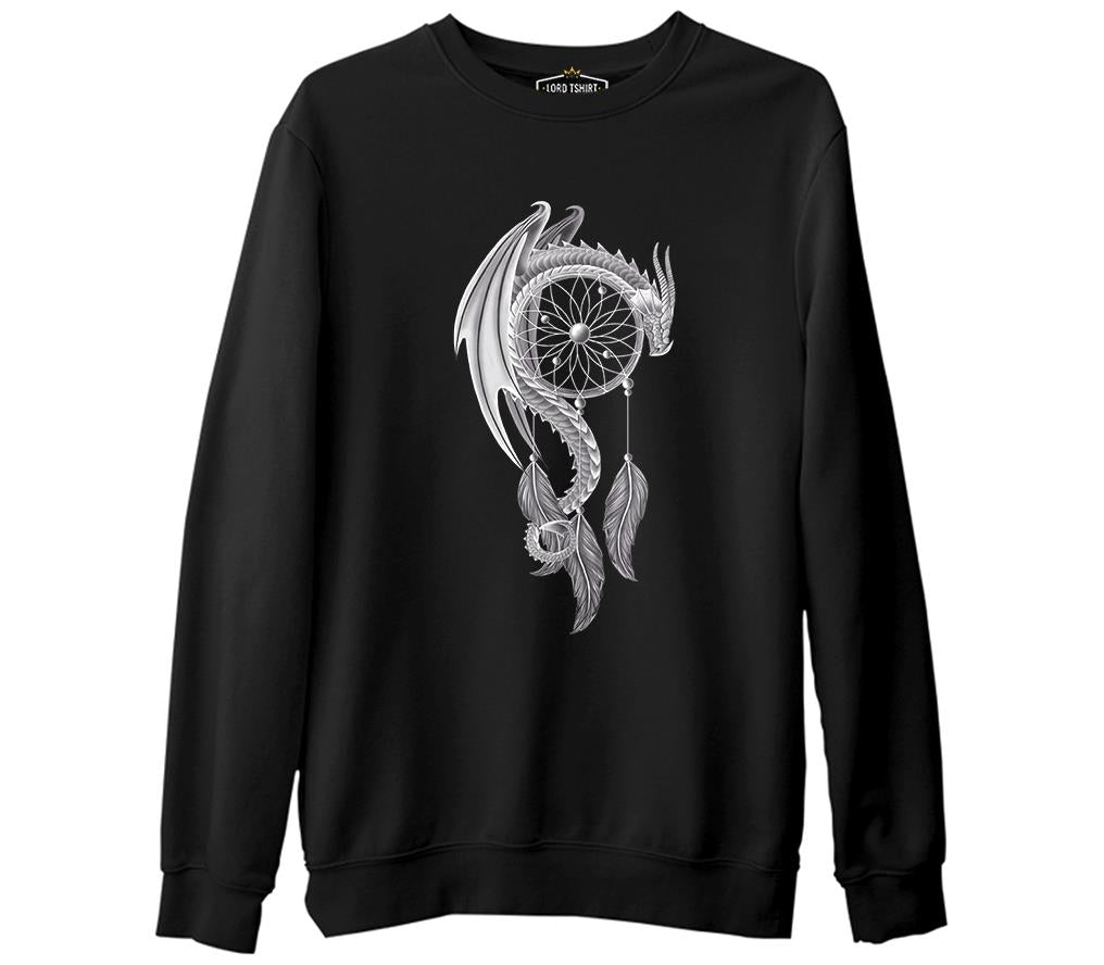 Dreamcatcher - Düş Kapanı  Siyah Erkek Kalın Sweatshirt