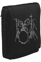 Drummer - Bateri Unisex Siyah Postacı Çanta