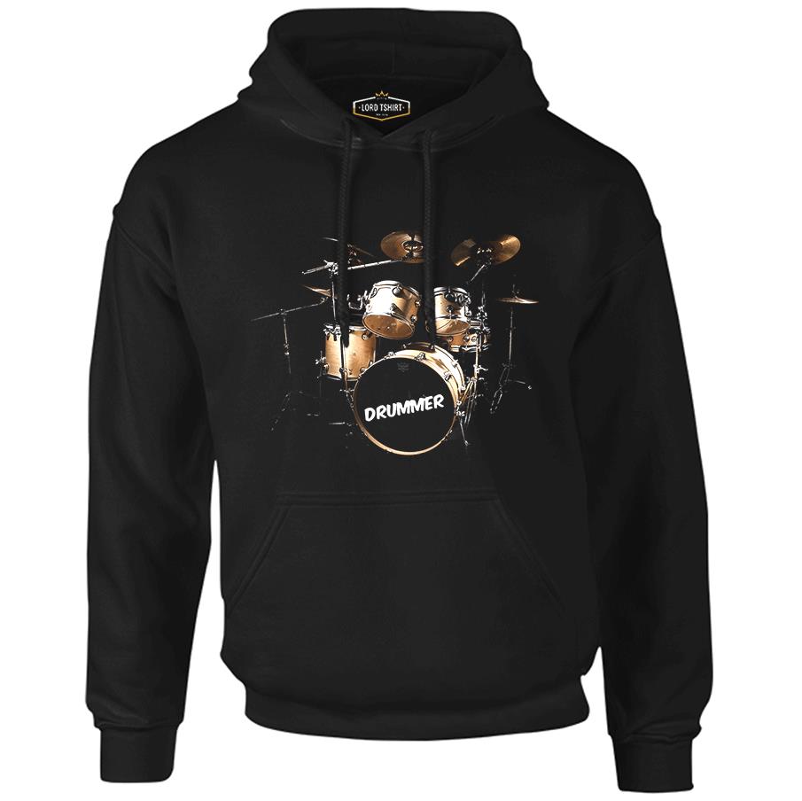 Drummer Black Men's Zipperless Hoodie