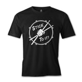 Drummer - Stick To It Black Men's Tshirt