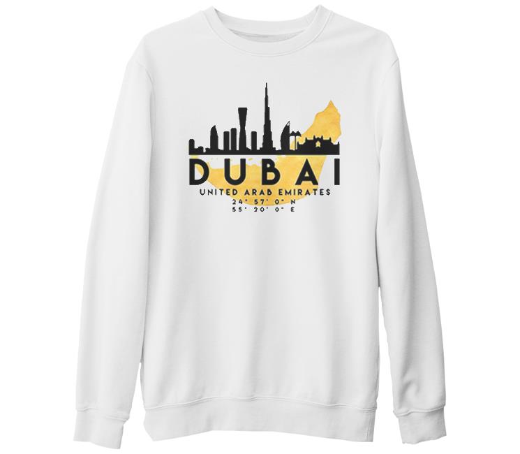 Dubai - City White Thick Sweatshirt