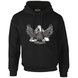 Eagle Flying Against a Triangle Black Men's Zipperless Hoodie