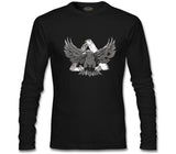 Eagle Flying Against a Triangle Black Men's Sweatshirt