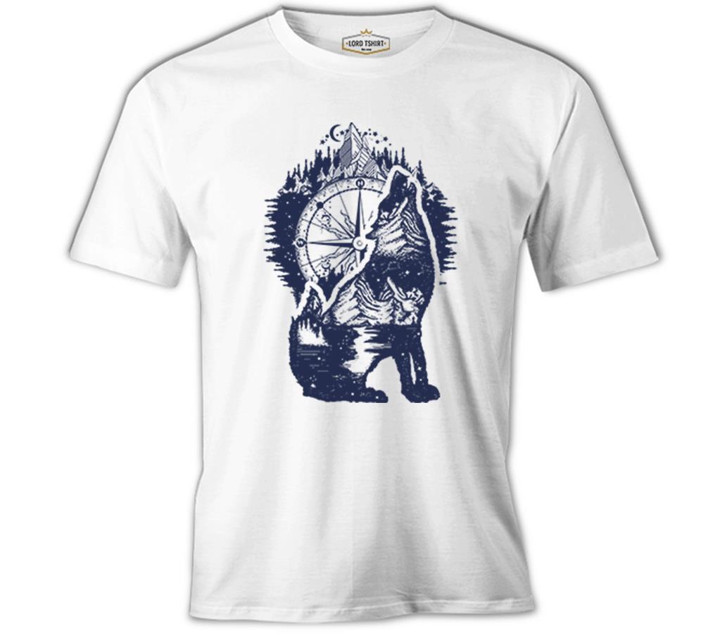 Earth Inside a Wolf Beyaz Erkek Tshirt