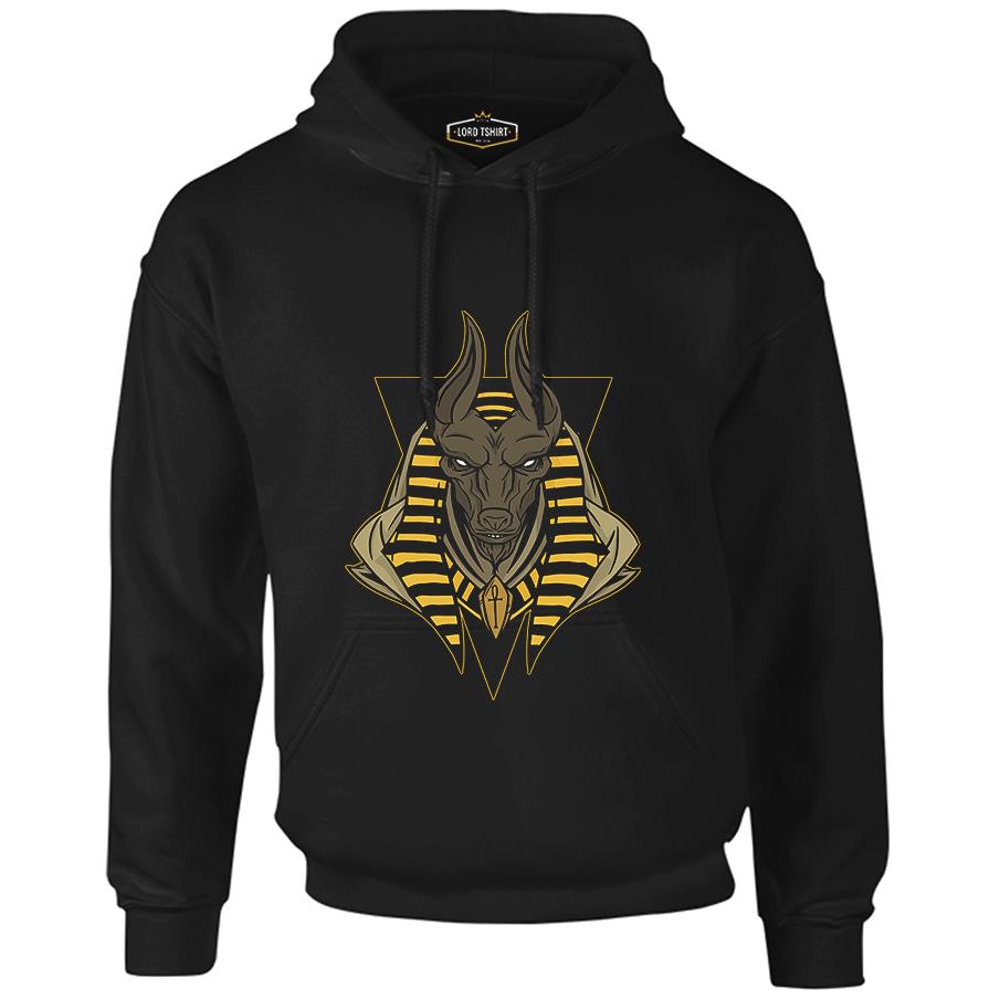 Egyptian God Anubis Black Men's Zipperless Hoodie