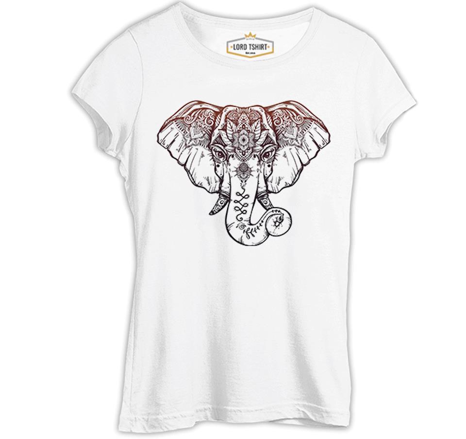Elephant and Tattoo White Women's Tshirt