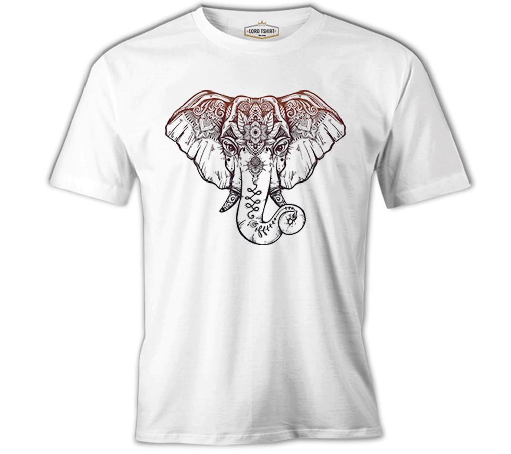 Elephant and Tattoo White Men's Tshirt