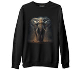 Elephant Walking in the Dust Siyah Erkek Kalın Sweatshirt