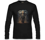 Elephant Walking in the Dust Black Men's Sweatshirt