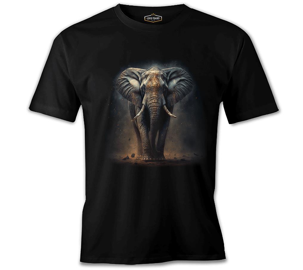 Elephant Walking in the Dust Black Men's Tshirt