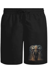 Elephant Walking in the Dust Unisex Siyah Şort