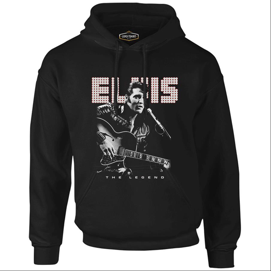 Elvis Presley - The Legend Black Men's Zipperless Hoodie
