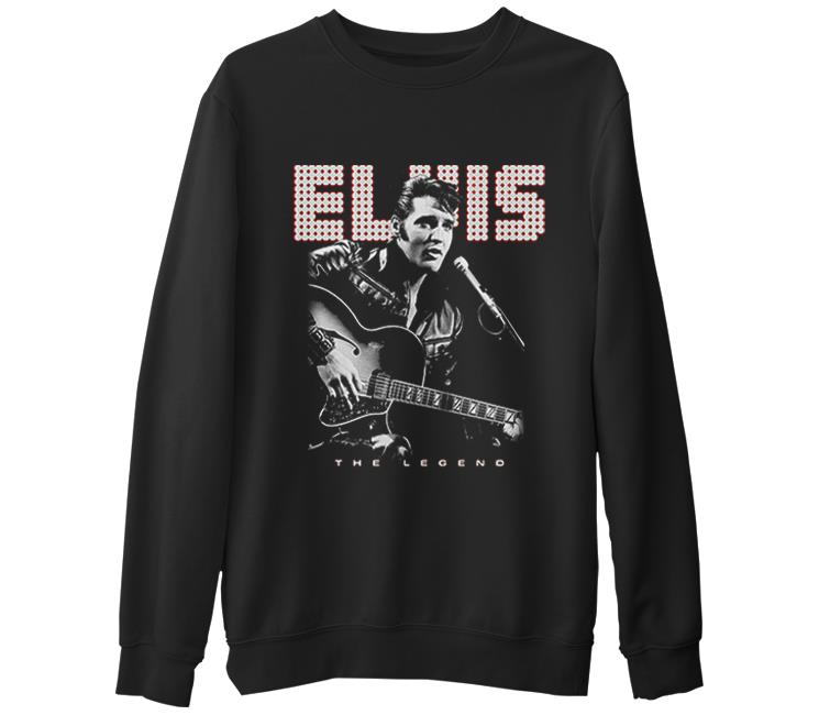 Elvis Presley - The Legend Black Men's Thick Sweatshirt