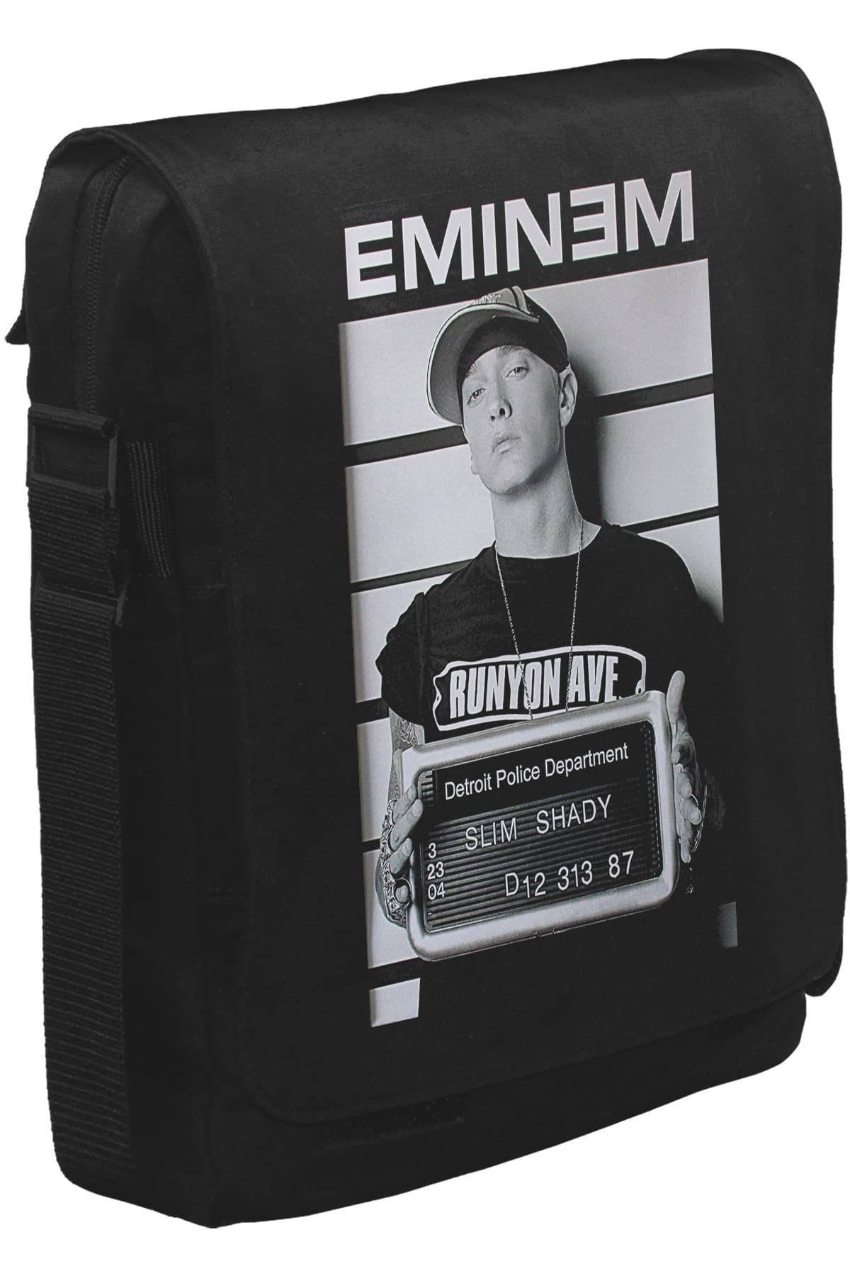 Eminem - Detroit Unisex Siyah Postacı Çanta