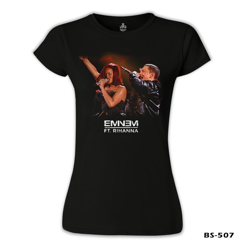 Eminem ft. Rihanna Siyah Kadın Tshirt