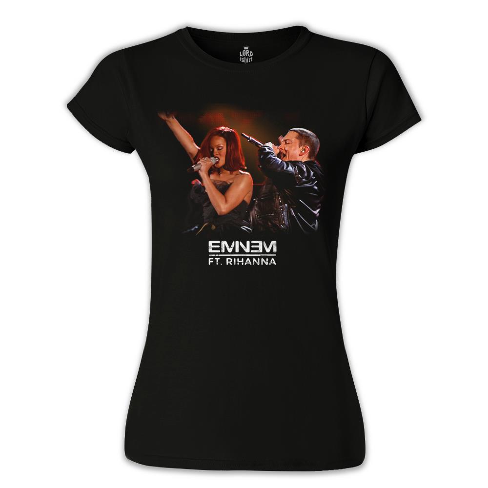 Eminem ft. Rihanna Siyah Kadın Tshirt