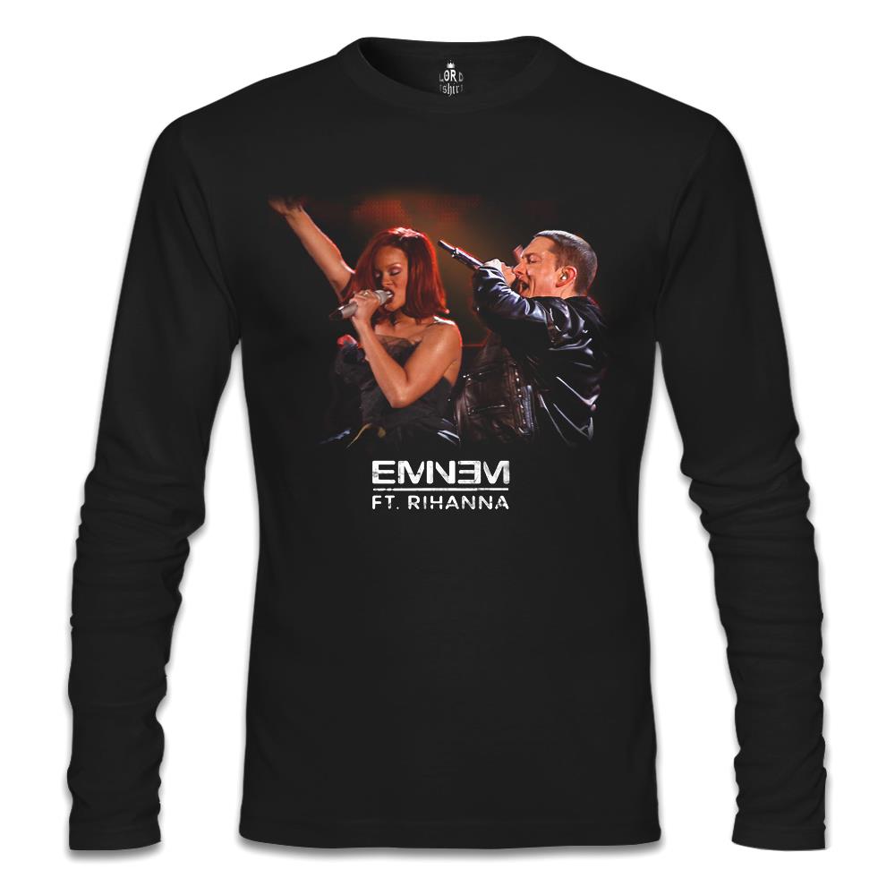 Eminem ft. Rihanna Siyah Erkek Sweatshirt