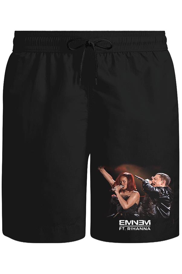 Eminem ft. Rihanna Unisex Siyah Şort