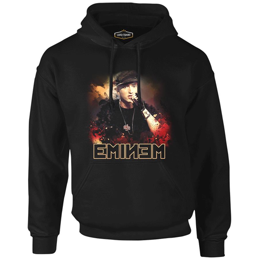 Eminem Black Men's Zipperless Hoodie