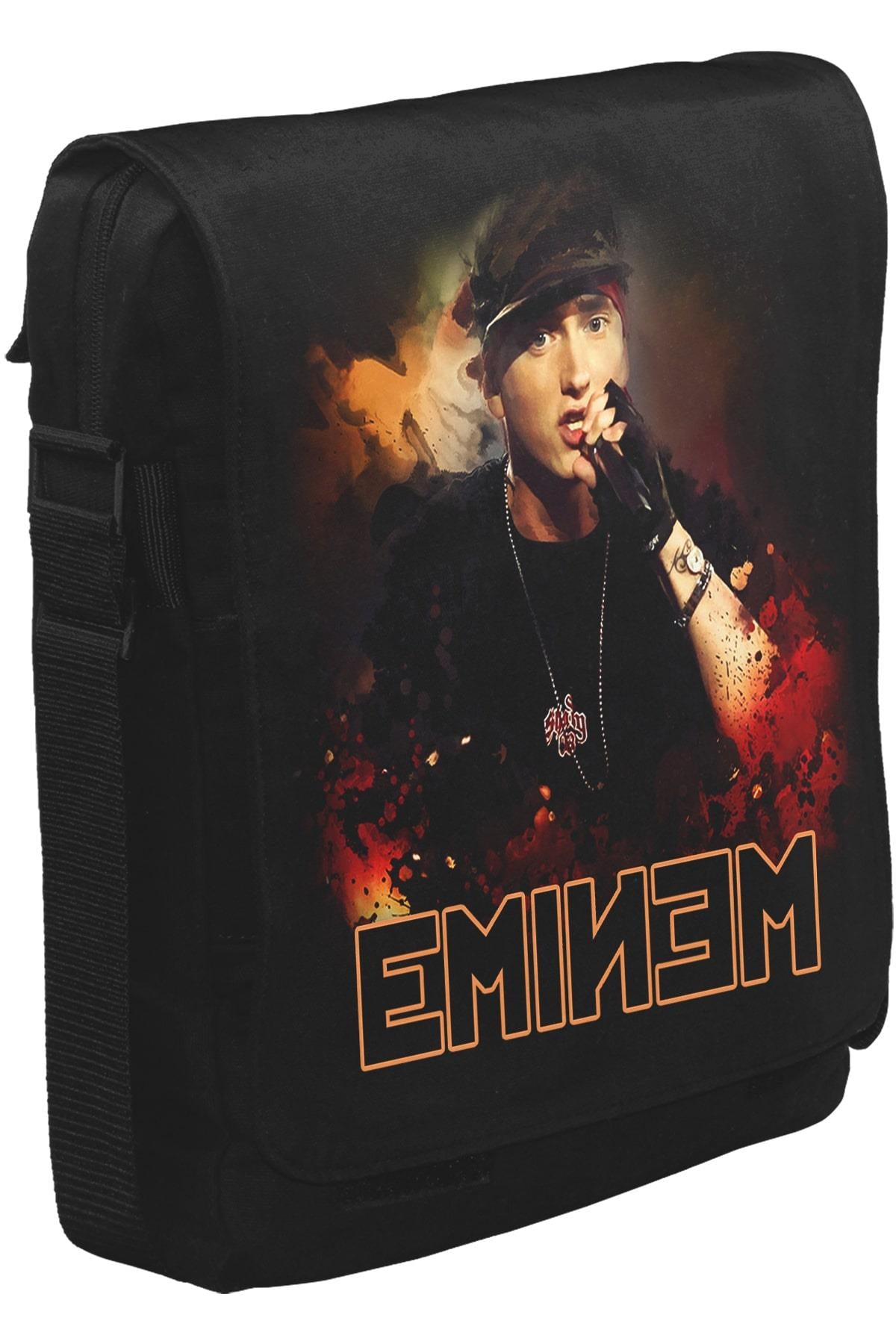 Eminem Unisex Siyah Postacı Çanta