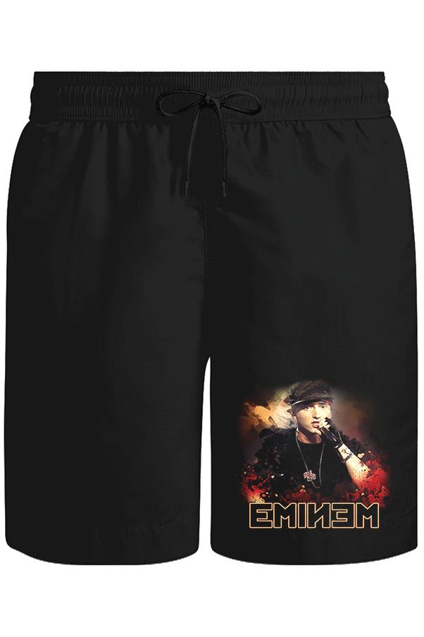 Eminem Unisex Siyah Şort