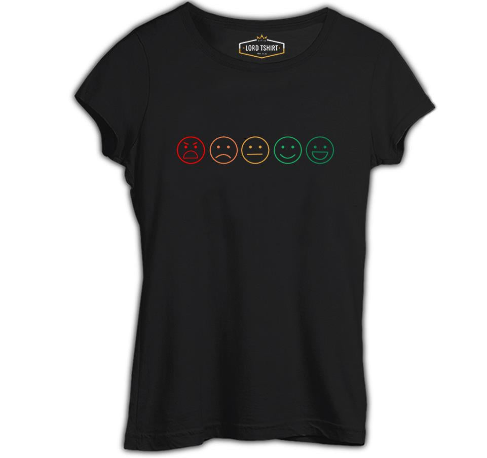 Emoji Siyah Kadın Tshirt