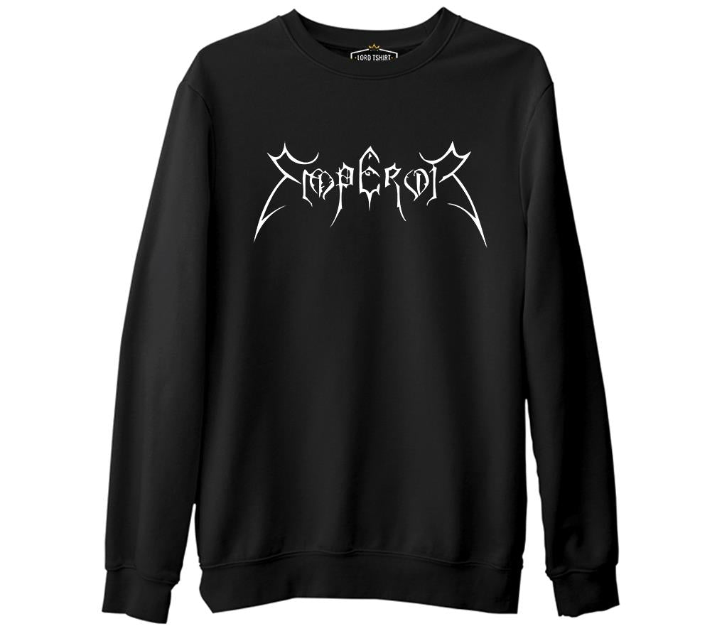 Emperor - Logo  Siyah Erkek Kalın Sweatshirt