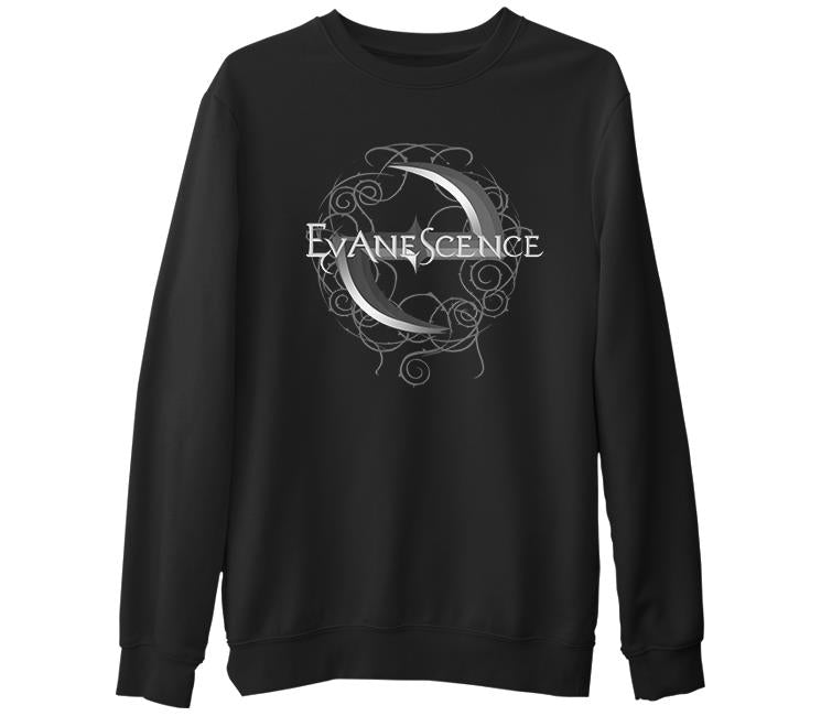 Evanescence - Logo  Siyah Erkek Kalın Sweatshirt