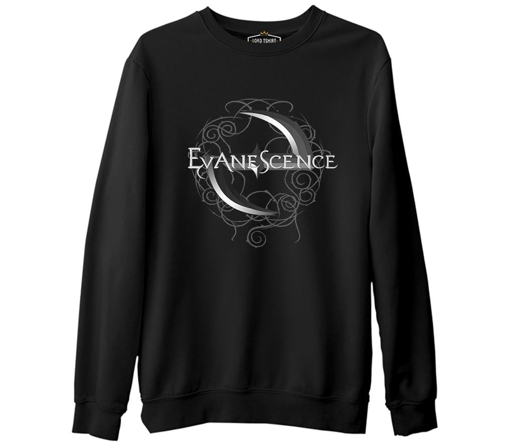 Evanescence - Logo  Siyah Erkek Kalın Sweatshirt