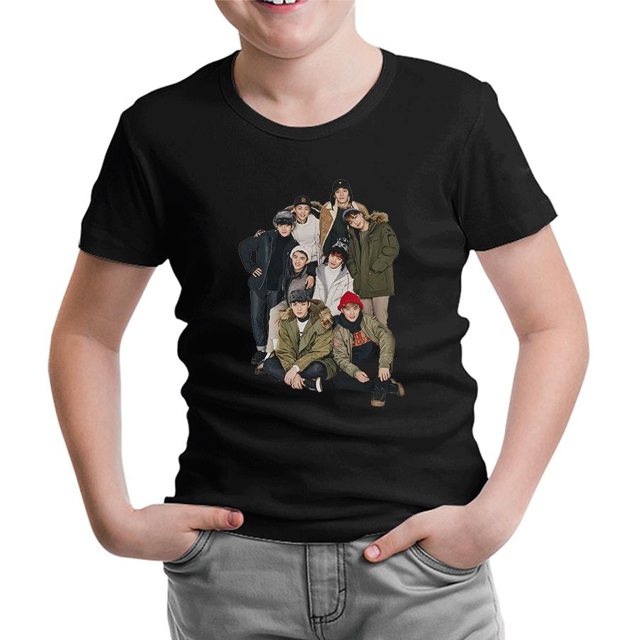 Exo - All Black Kids Tshirt