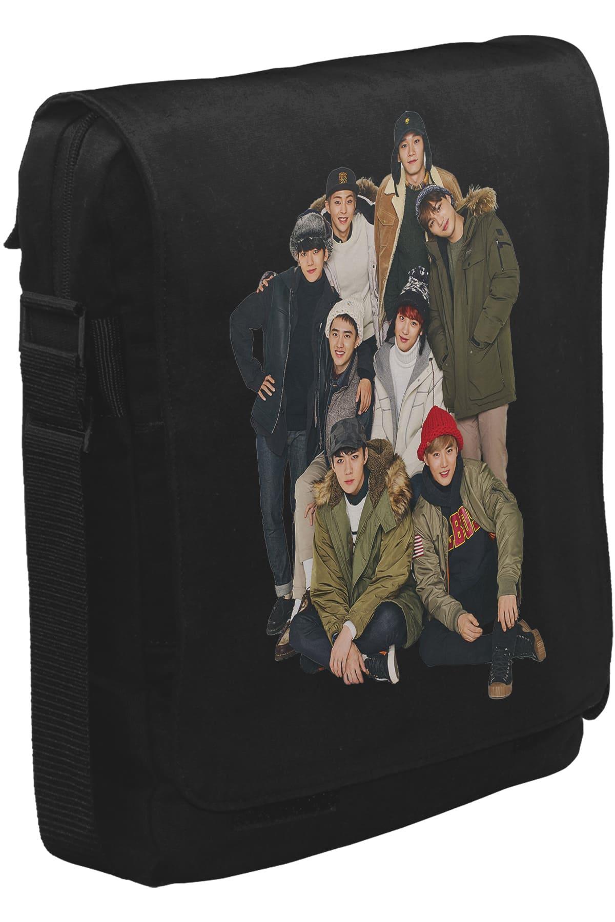 Exo - All Unisex Siyah Postacı Çanta