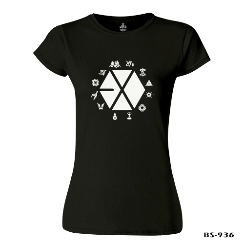 EXO - Exo Land Siyah Kadın Tshirt