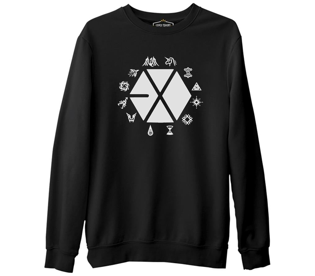 EXO - Exo Land  Siyah Erkek Kalın Sweatshirt