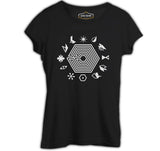 EXO - Exoplanet Siyah Kadın Tshirt