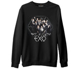 EXO - Group  Siyah Erkek Kalın Sweatshirt