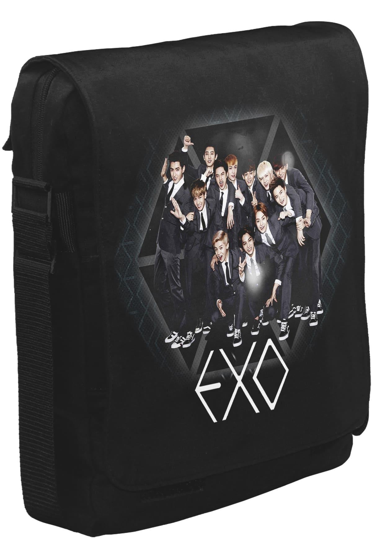 EXO - Group Unisex Siyah Postacı Çanta