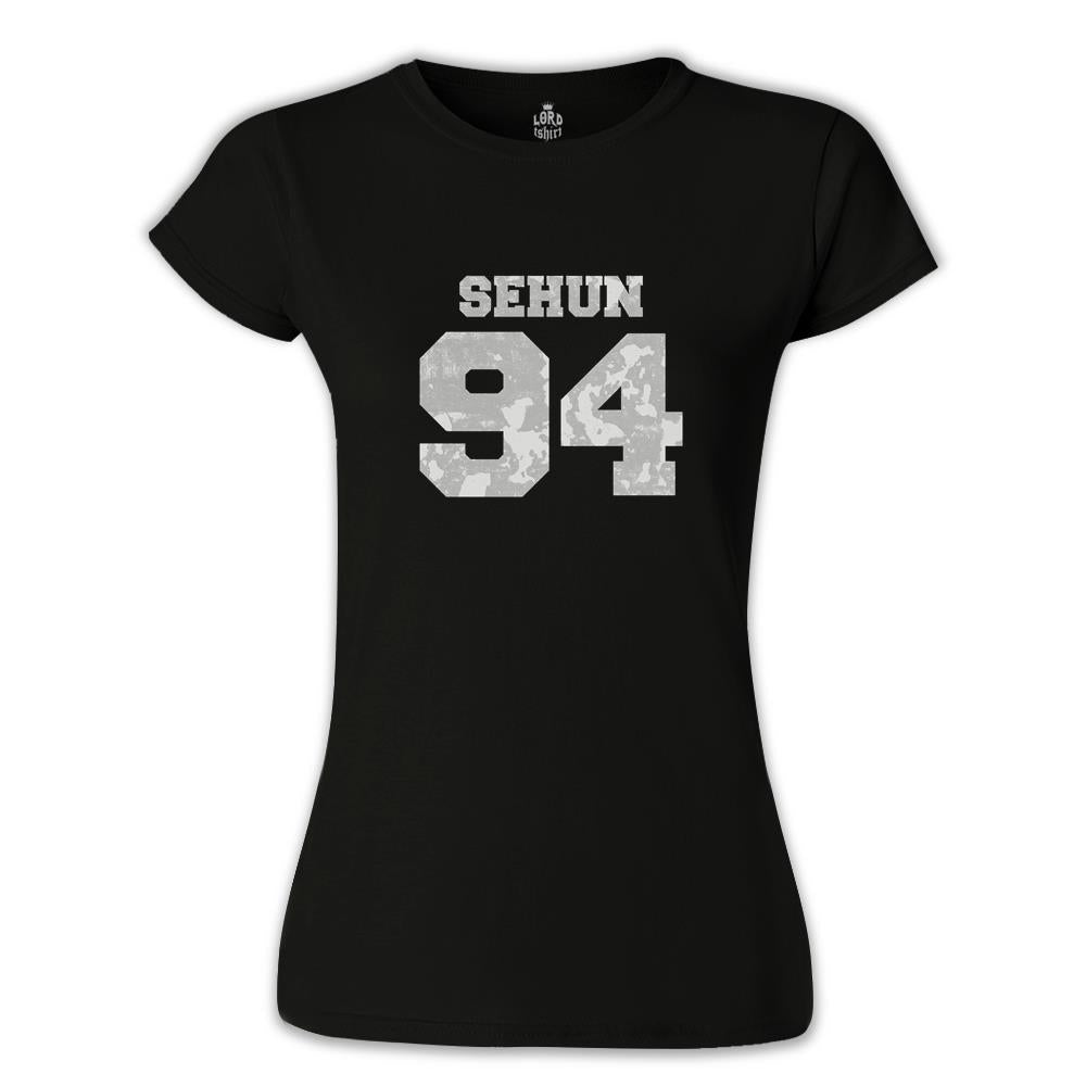 EXO - Sehun 94 Siyah Kadın Tshirt