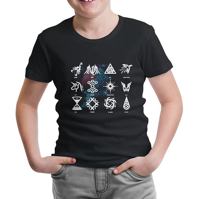 EXO - Signs Black Kids Tshirt