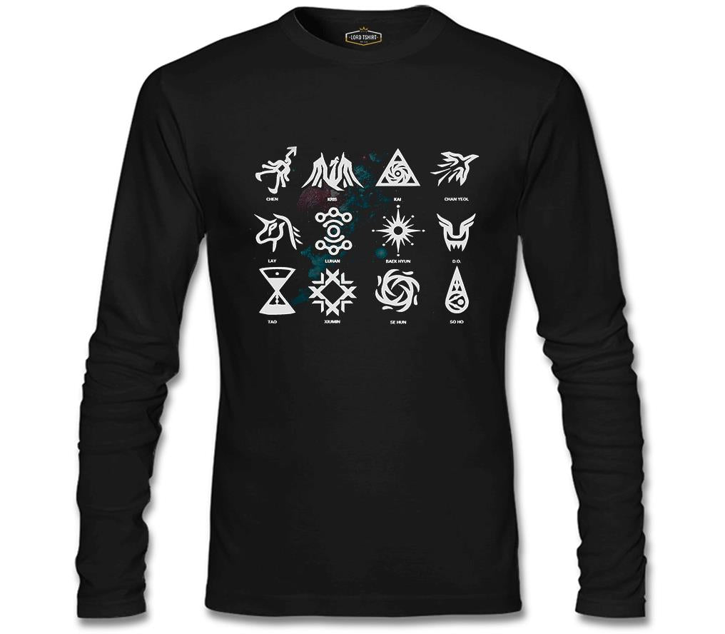 EXO - Signs Siyah Erkek Sweatshirt
