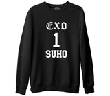 EXO - Suho  Siyah Erkek Kalın Sweatshirt