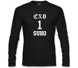EXO - Suho Siyah Erkek Sweatshirt