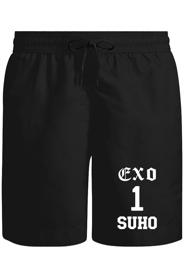 EXO - Suho Unisex Siyah Şort