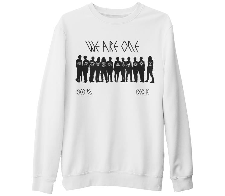 EXO - We are One Grup Beyaz Kalın Sweatshirt