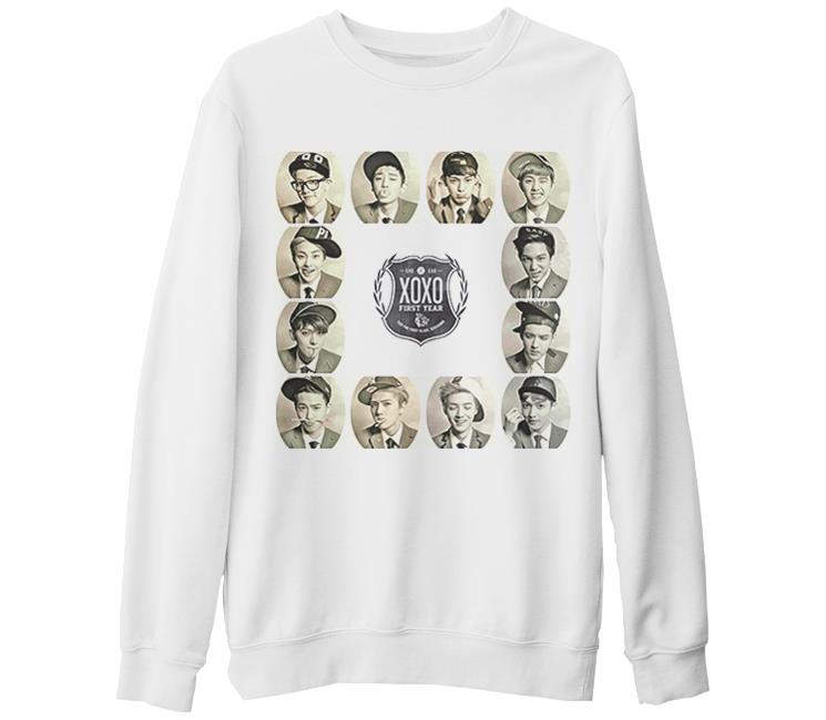 EXO - X0X0 Beyaz Kalın Sweatshirt