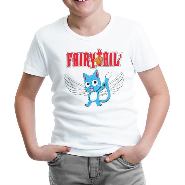 Fairy Tail - Happy White Kids Tshirt