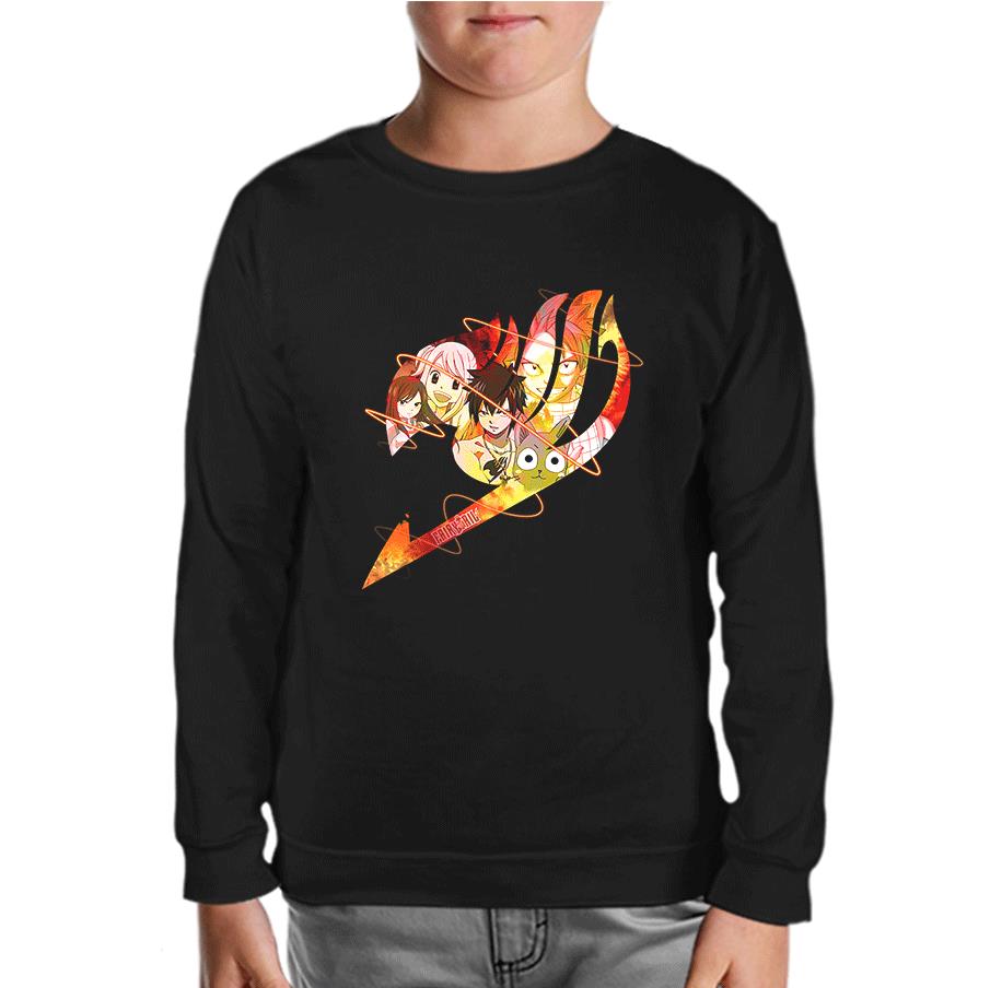 Fairy Tail Siyah Çocuk Sweatshirt