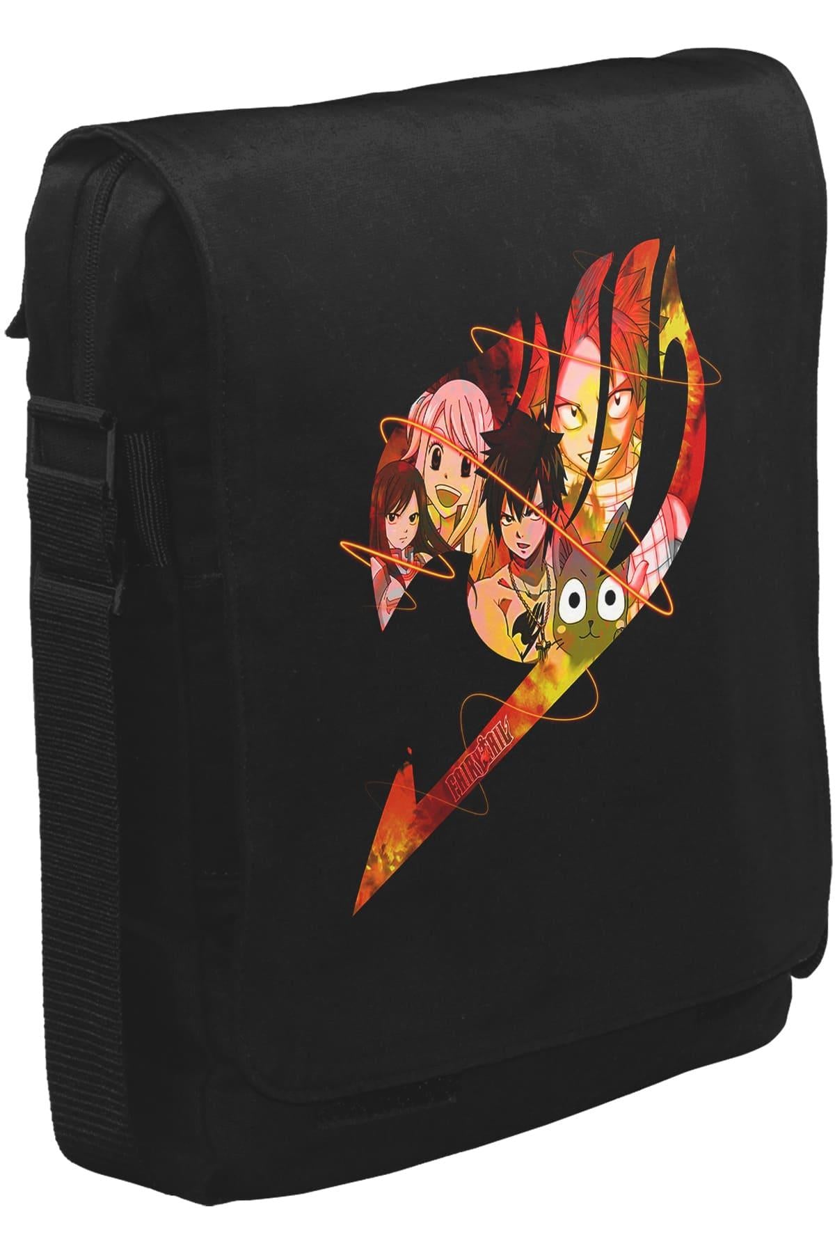 Fairy Tail Unisex Siyah Postacı Çanta