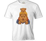 Father Bear and His Son Beyaz Erkek Tshirt