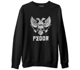 Fedor - Logo  Siyah Erkek Kalın Sweatshirt
